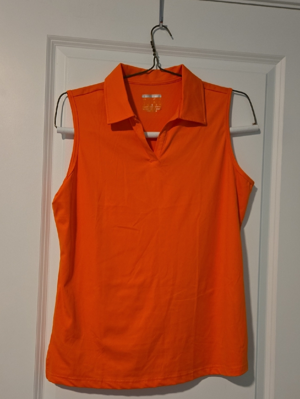 Sleeveless Polo Top - Orange